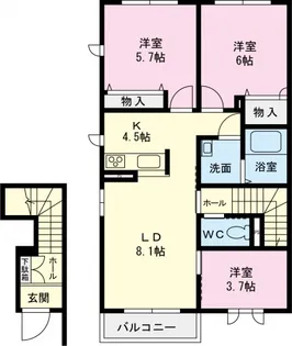 リバーコート八広【2階】の間取り