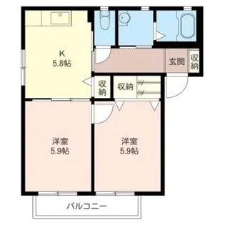 パティオ東林間A【1階】の間取り