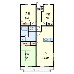 ディアレンス浦和【1階】の間取り