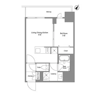 オープンブルーム伊勢佐木町【7階】の間取り