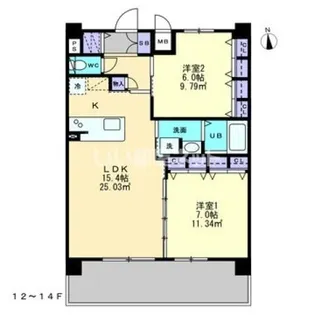 S-RESIDENCE中央町alectra【14階】の間取り