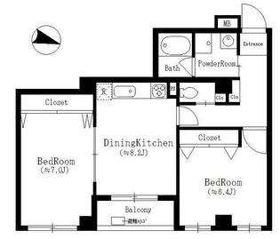ヒルズ白金【2階】の間取り