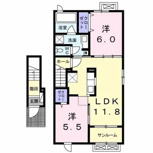 レモン ハウス H【2階】の間取り