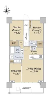 シティテラス杉並方南町サウス【1階】の間取り