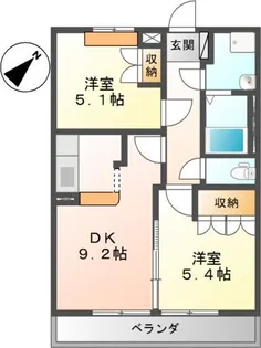 レインボーパレス【2階】の間取り