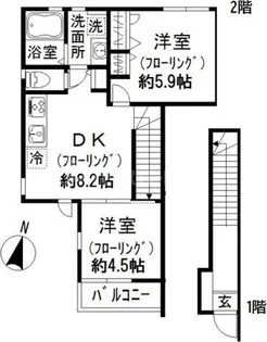 ハイツ文京大塚【2階】の間取り