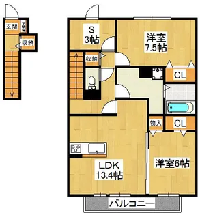 プランドール【2階】の間取り