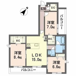 シャーメゾン伊藤【2階】の間取り