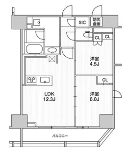 ザ・ライオンズフォーシア町屋【14階】の間取り