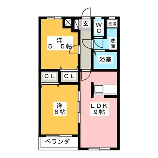 ヤナゼハイツ【2階】の間取り
