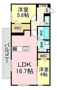 アピアランス中井【2階】の間取り