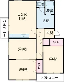 新神野住宅4号棟【3階】の間取り