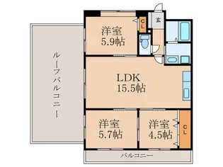 パシフィック箱崎VII【6階】の間取り