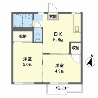 エステート浜前【2階】の間取り