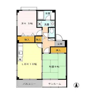 レジデンス横田南【1階】の間取り