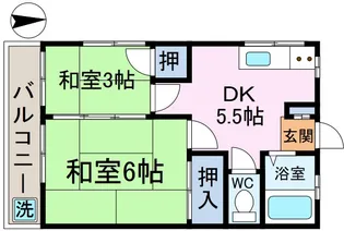 扇中央マンション【3階】の間取り