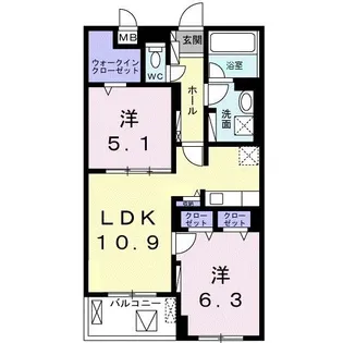 ライプネス・エム【4階】の間取り