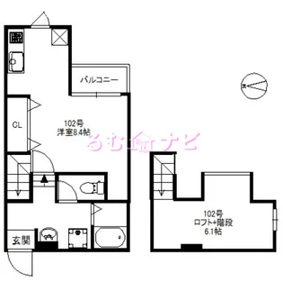 メゾンソレイユ那珂【1階】の間取り
