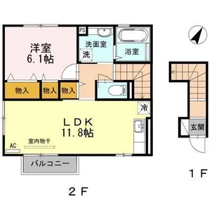 メルヴェーユ青山B【2階】の間取り