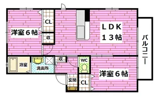 エーデルシャーメゾン D棟【2階】の間取り