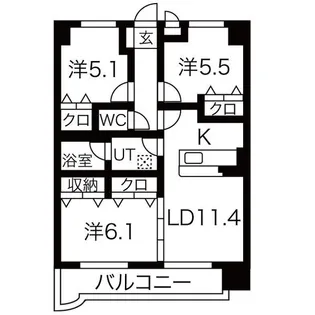 ユーミータウン【3階】の間取り