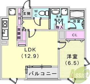 ラ・ウェゾン神戸海岸通【2階】の間取り