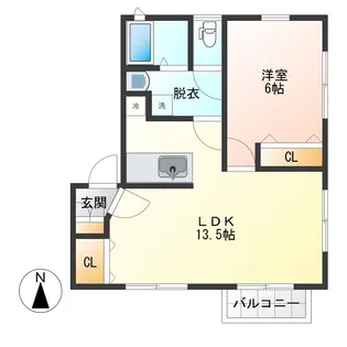 ヨーロピアンシャレ 石崎壱番館【2階】の間取り
