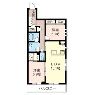 マストコートつくば二の宮【1階】の間取り