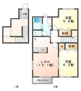 ランドマーク2001【2階】の間取り