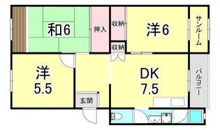 星陵台住宅3号棟【3階】の間取り
