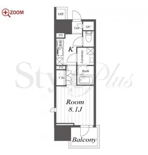 オープンレジデンシア久屋大通THE COURT【15階】の間取り