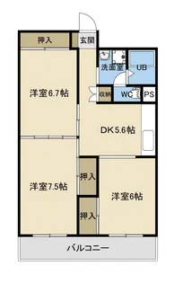 寺尾駅ビューハイツ【1階】の間取り