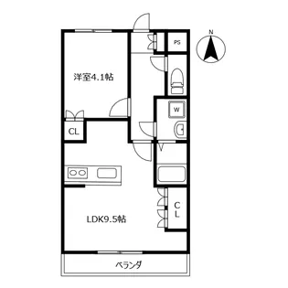 レジデンス城西I【2階】の間取り