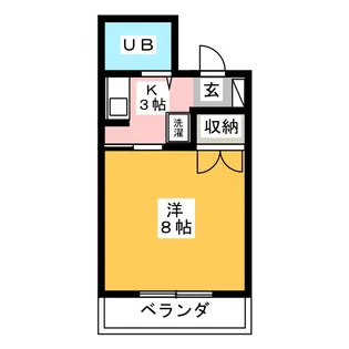 マンションKM-1【4階】の間取り