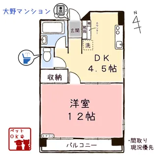 大野マンション【7階】の間取り