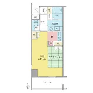 鶴舞ガーデンコート【11階】の間取り