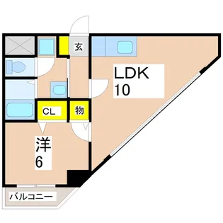 摩天楼中洲【4階】の間取り