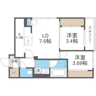 LiveCasa豊平【5階】の間取り