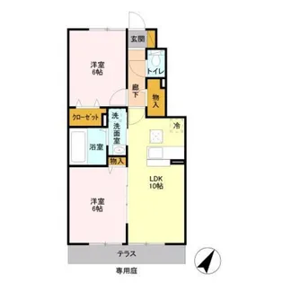 フローラハイツ参番館【1階】の間取り