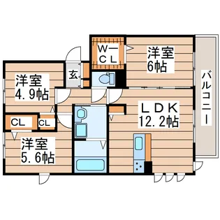 フルール・デ・シャン F棟【1階】の間取り