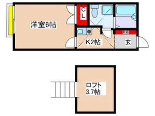 マ・ピエス読売ランド伍番館【1階】の間取り