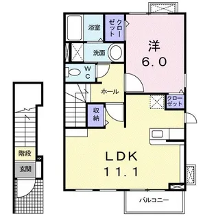 チェリー フィールド サウス【2階】の間取り