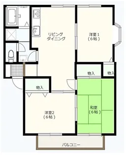サンガーデンO AB B【2階】の間取り