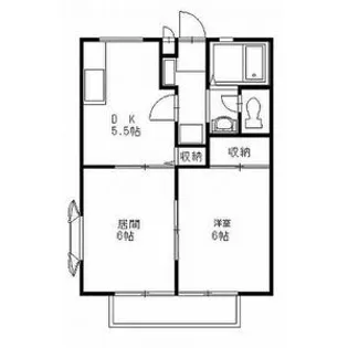ひまわり B (ペット可)【1階】の間取り