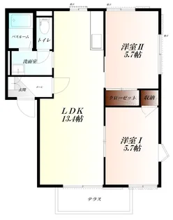 ハウスフラワー【1階】の間取り