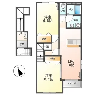 茨城県ひたちなか市阿字ケ浦町【アパート】の間取り