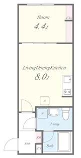 1LDKの間取り画像