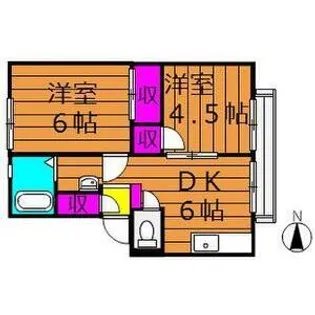 サンビレッジ芳田【2階】の間取り