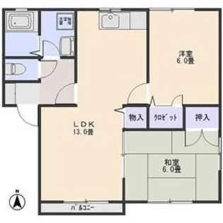 ミューチュアルLPII【2階】の間取り