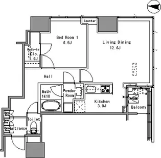 White Tower Hamamatsucho【8階】の間取り